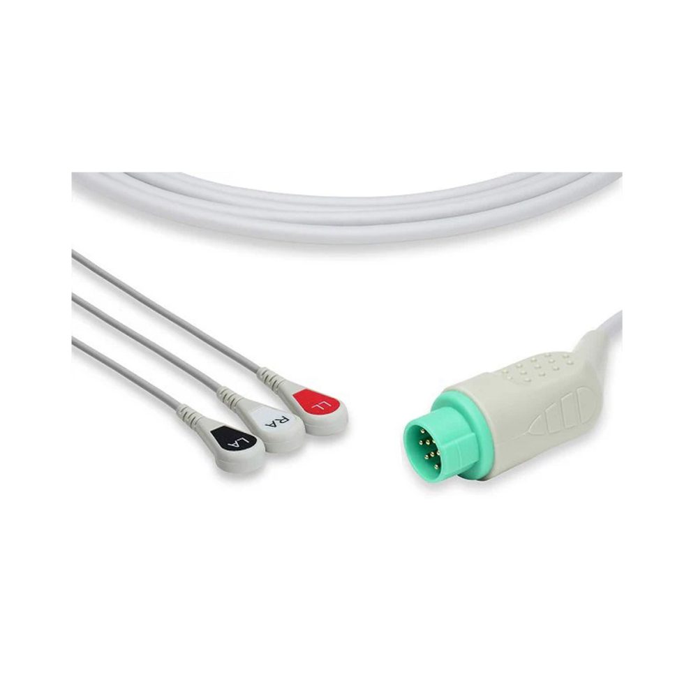 Cable ECG puntas unidas compatible Schiller Defigard 5000 terminación broche